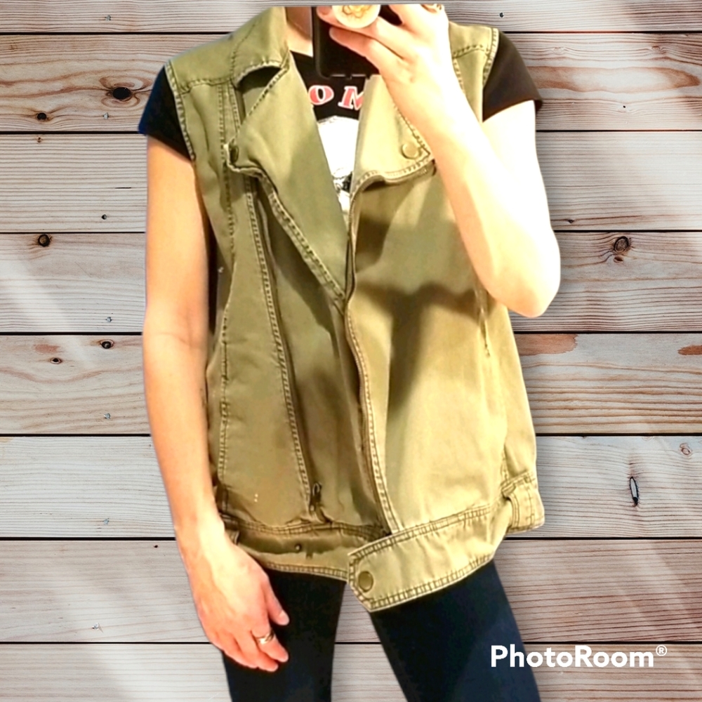 Nordstrom BP cotton moto utility vest washed M